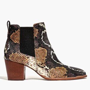MADEWELL The Regan Chelsea Boot 7 Python Snake Embossed Leather Animal Print
